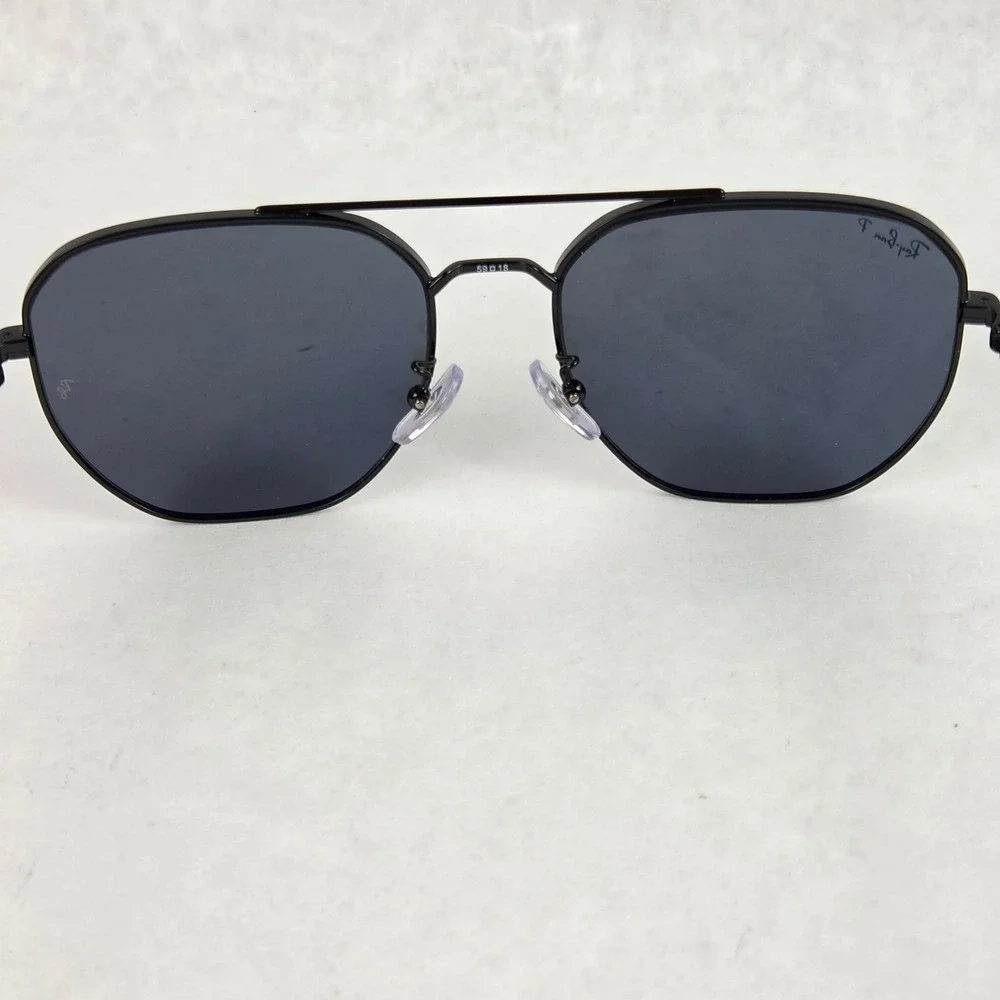 Ray-Ban RB3724D Black Polarized Aviator Sunglasses 59-18 Unisex Large Frame